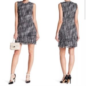 ELIZA J | Fringe Tweed Shift Sleeveless Dress B15